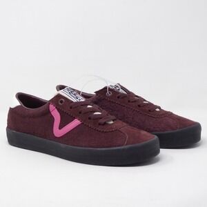 NEW Vans Sport Low Burgundy Red Pink Suede Lace Up Shoes Sneakers Women 6.5